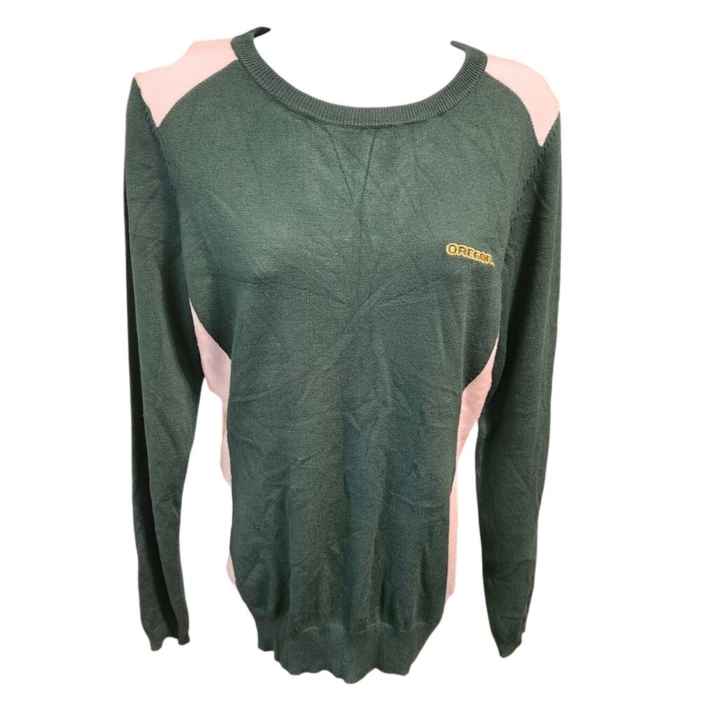 NCCA Oregon Women Size Medium Campus Specialties Color Block Crew‎ Sweater